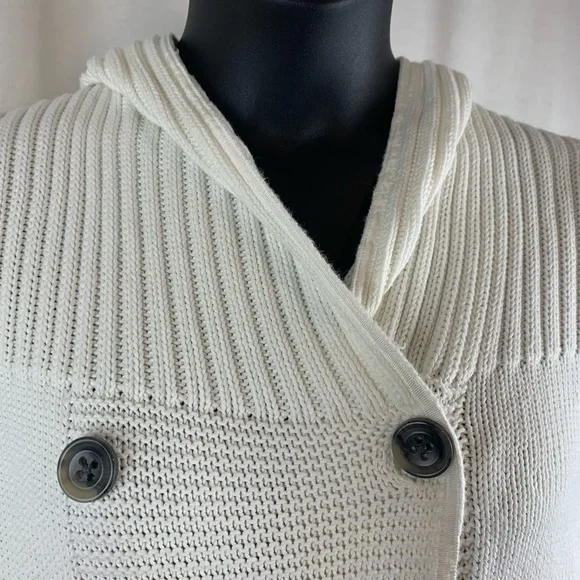 Gap Double Breasted Ivory Hoodie Sweater, Size XL - Picture 2 of 5